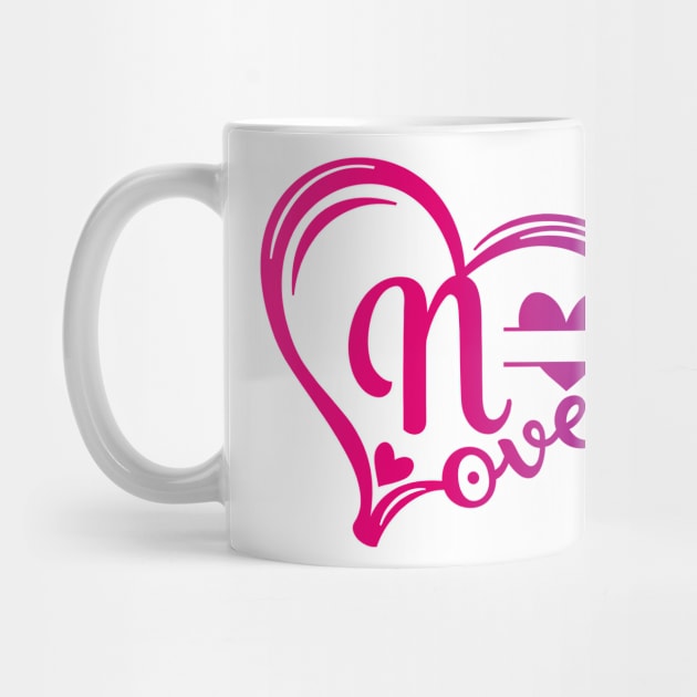 letter n monogram in the shape of love by Candy Store